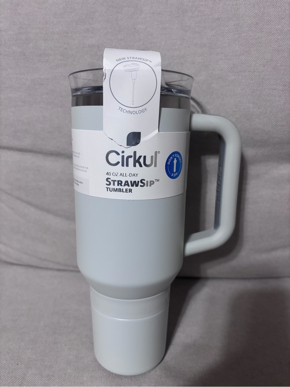 Cirkul Light Gray StrawSip 40 oz Tumbler with Handle